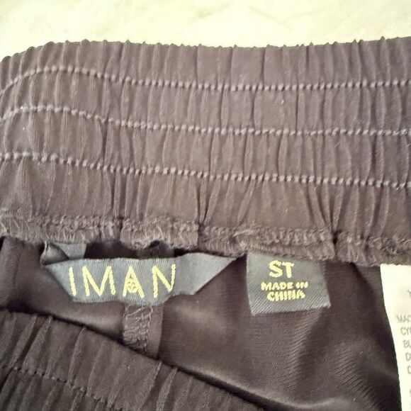 IMAN Global Chic Runway Jersey Pull-On Pant Black size ST NWOT - Picture 3 of 7